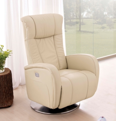 Fauteuil électrique bi-moteur pivotant cuir ...