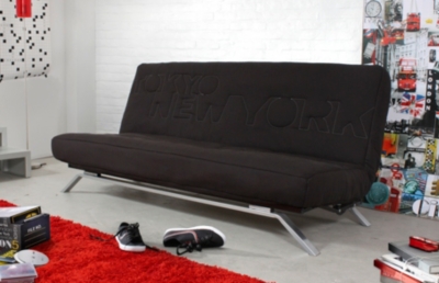Banquette clic clac Ventura, matelas Dunlopil...