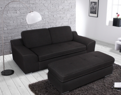 Ensemble canapé fixe et pouf Vesper   