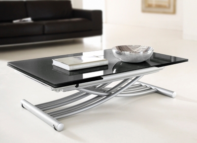 Table multiposition Yoga laqu&eacute; noir