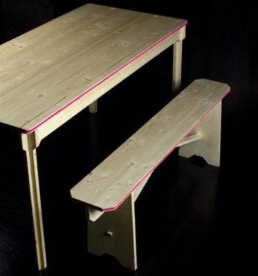 Banc Tuoli-eko avec liseret rose BEODESI GN 