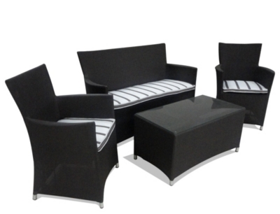 Ensemble Capri, canapé + 2 fauteuils  et table basse