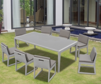 Ensemble Catane, table 220 x 110 cm + 8 chais...