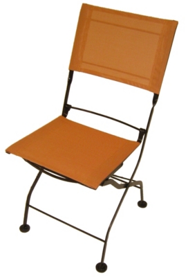 Lot de 2 chaises pliantes fer forgé/ Textil�...