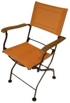 Lot de 2 fauteuils pliants fer forgé/ Textil...
