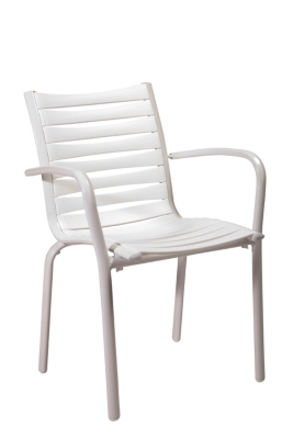 Lot de 2 fauteuils empilables Floris alu/rés...