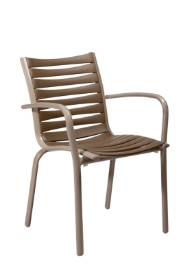 Lot de 2 fauteuils empilables Floris alu/rés...