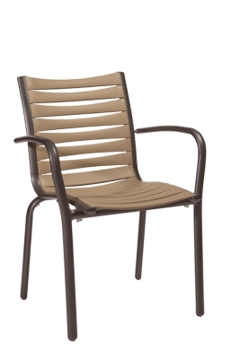 Lot de 2 fauteuils empilables Floris alu/rés...