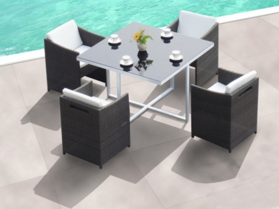 Ensemble Foggia table et 4 fauteuils  résine...
