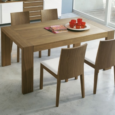 Table repas &agrave; allonge dessus bois Polo 160 cm