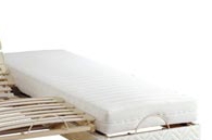 Sommier relaxation, finition tissu avec pieds de lit