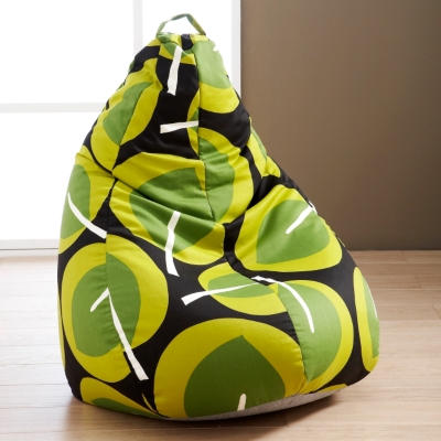 Le fauteuil poire Confetti feuilles vertes 
