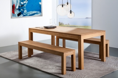 Table rectangulaire + 2 bancs Nathaès 