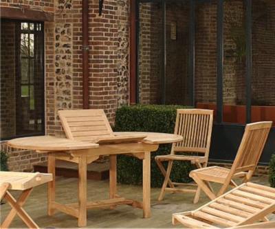 Table ovale Normandie 120/170 x 100 cm  teck 