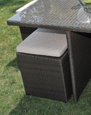 Tabouret Valras résine tressée 45 x 45 cm c...