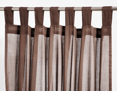 Rideau b&acirc;chette Tutti Tempo &agrave; pattes taupe 135 X 180 , 135 x 180 cm