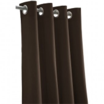 Rideau b&acirc;chette Tutti Tempo &agrave; &frac12;illets chocolat 135 X 260 , 135 x 260 cm