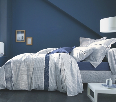 Taie percale Dominos BLANC DES VOSGES, 2  col...