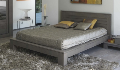 Lit Stockholm 160 x 200 cm gris cendre ,