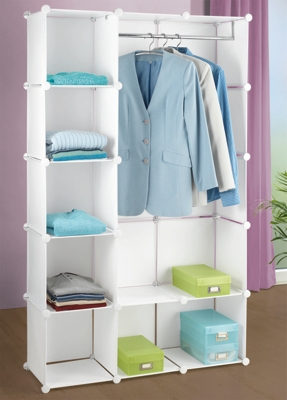 Armoire penderie CUBE blanc   