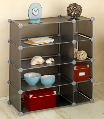 Etagères 4 niveaux CUBE gris   