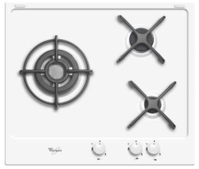 Table WHIRLPOOL AKT653WH gaz  3 foyers colori...