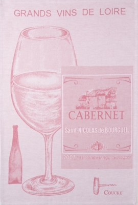 Torchon Grands Vins de Loire COUCKE, mot if p...