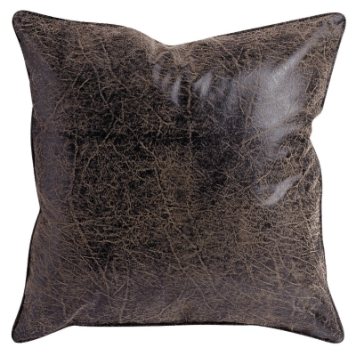 Coussin Apaluza, effet cuir vieilli   