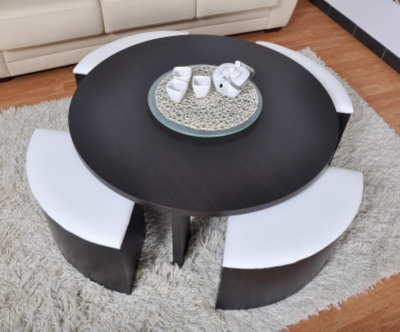 Table basse et poufs Bergam - Soldes (2)