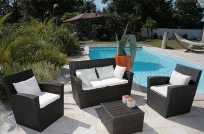 Ensemble Hawaï canapé, 2 fauteuils, 1 table...