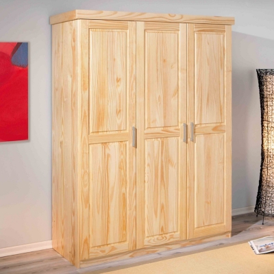 Armoire 3 portes Idaline vernis naturel   