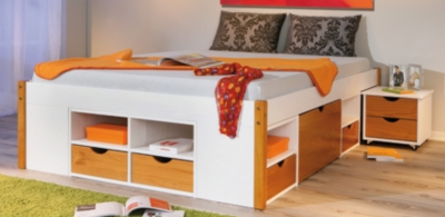Lit multi rangements Inca teint�...