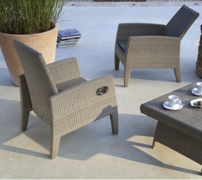 Lot de 2 fauteuils bas multiposi...