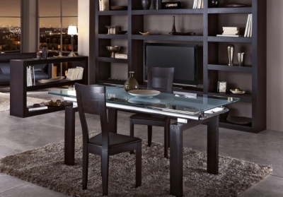 Table repas Kazan pieds weng&eacute; - Soldes (2)