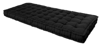 Matelas futon à passepoil noir, 15 cm 90 x 1...