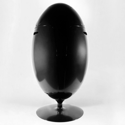 Poubelle de tri OVETTO, noir brillant   