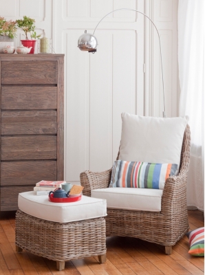 Fauteuil Transat avec pouf Palm ...