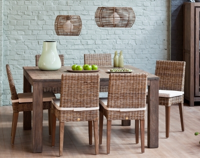 Table teck carrée Palm   