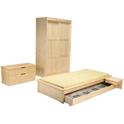 Chambre Kobe vernis naturel, lit...