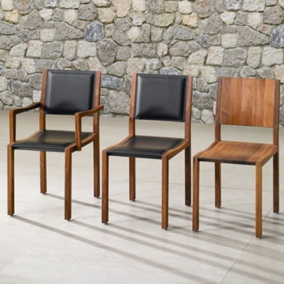 Lot de 2 chaises noyer / cuir Ti...