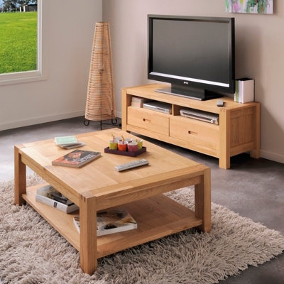 Ensemble table basse et meuble TV Luminescence