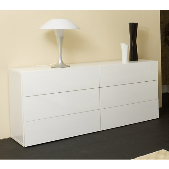 commode double blanc laque