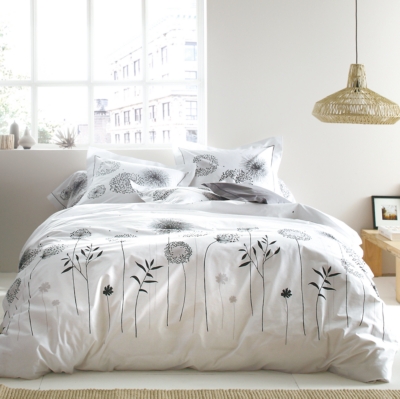 Housse de couette percale Mélodie BLANC DES ...