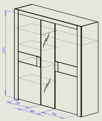 Armoire 3 Portes Givre Gami