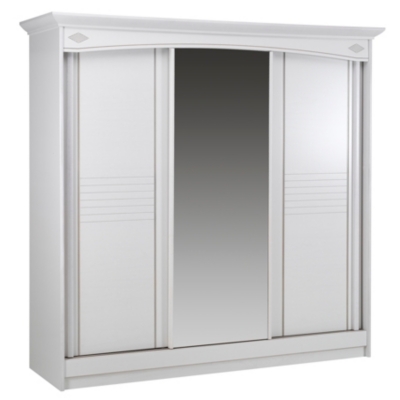 Armoire 3 Portes Coulissantes Mathilda Blanchi